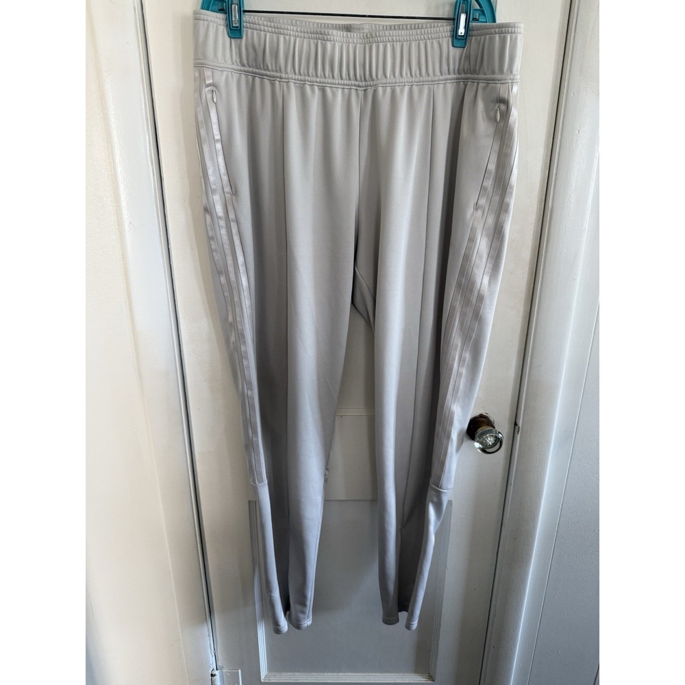 Adidas Essentials 3-Stripes Ankle Zip Pull On  Sweatpants Women's 2XL Beige